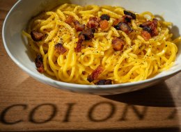 Nudelgericht Carbonara aus s'Escar von Colonial